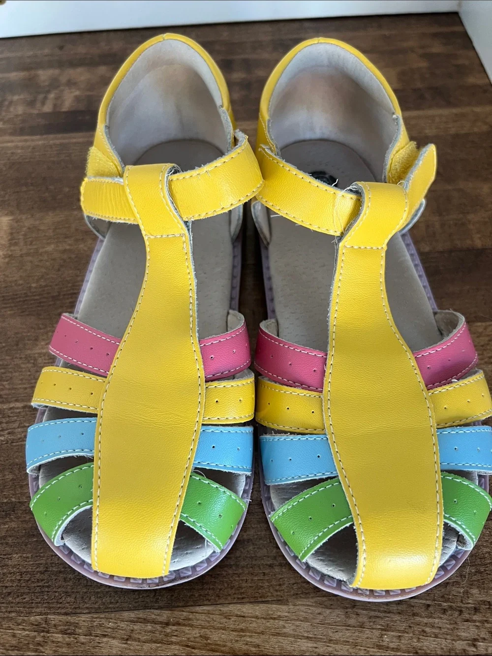 Matilda Jane Yellow Multi-Color T-Strap Sandals